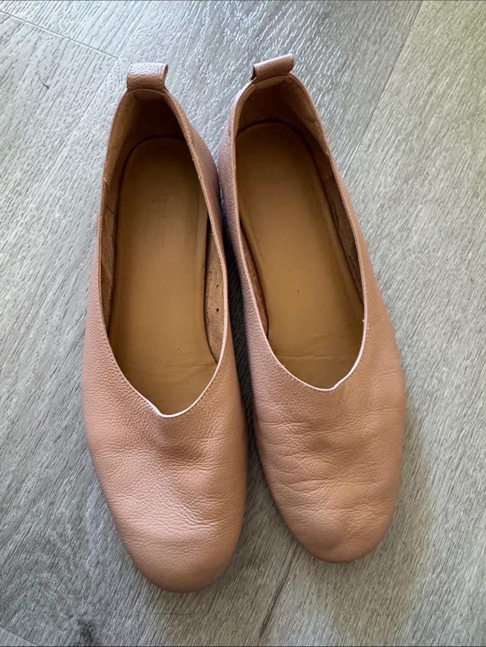Everlane Women's Leather Ballet Flats in Light Brown